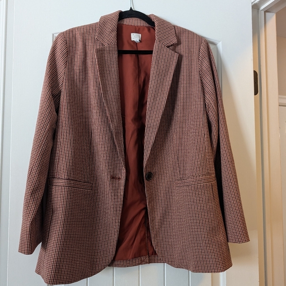 a new day Jackets & Blazers - a new day Checked Blazer in Rust and Black Trim